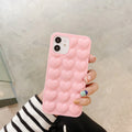 Peach heart TPU phone case with lanyard for iPhone, three-dimensional love design