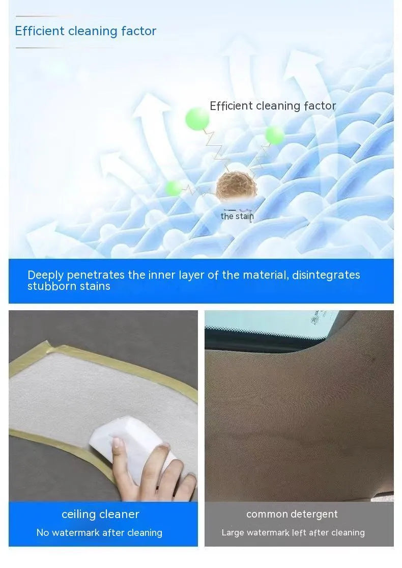 Wash free fabric roof foam cleaner bottle with sponge wipes and towel for car interior cleaning