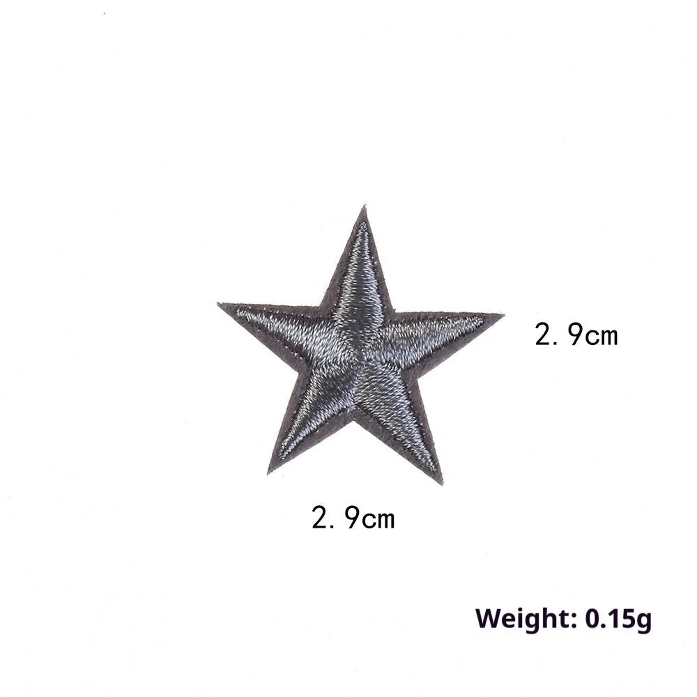Colourful five-pointed star cloth embroidery stickers for DIY clothing decoration and craft projects