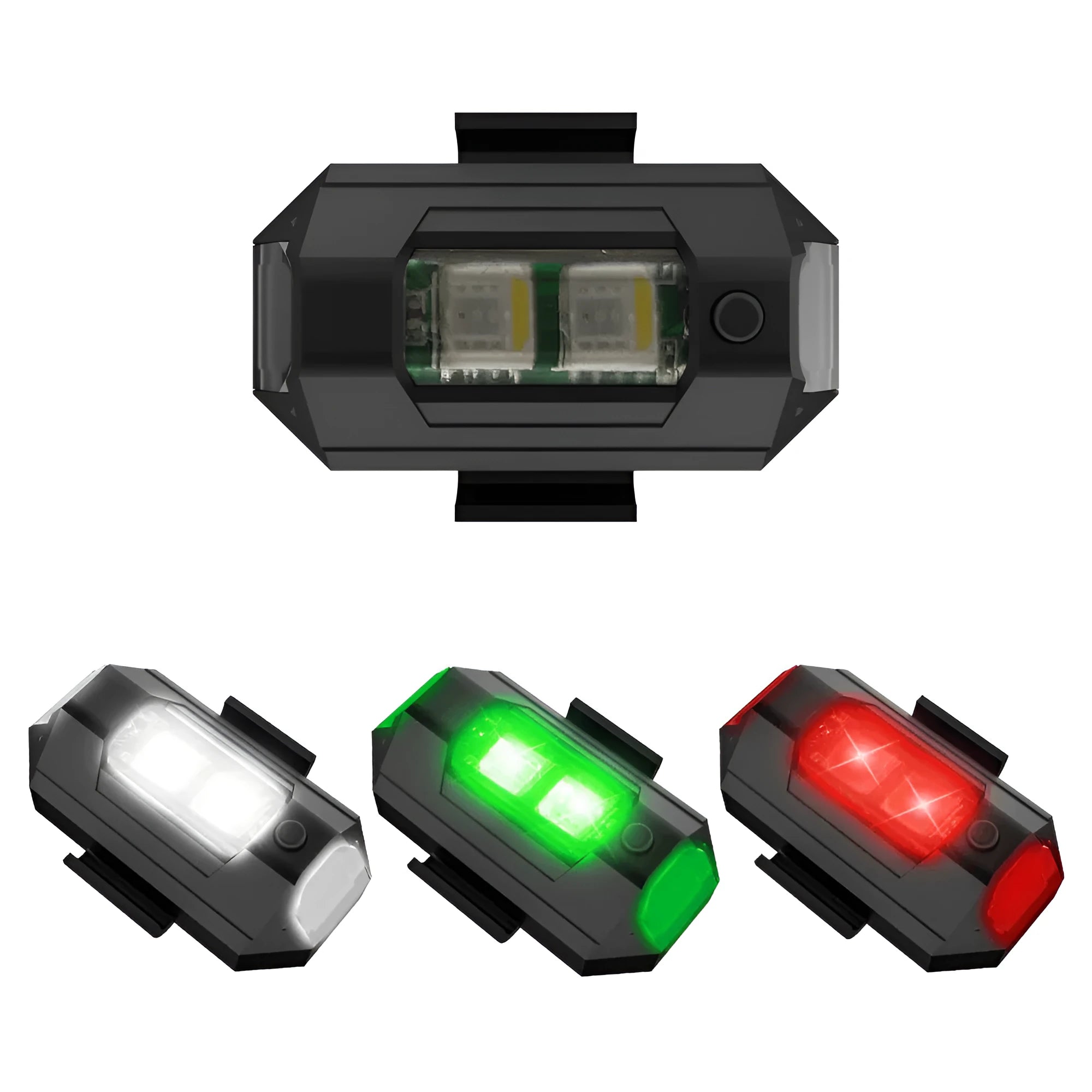 Drone signal strobe light with 7 colour options and universal mounting accessories