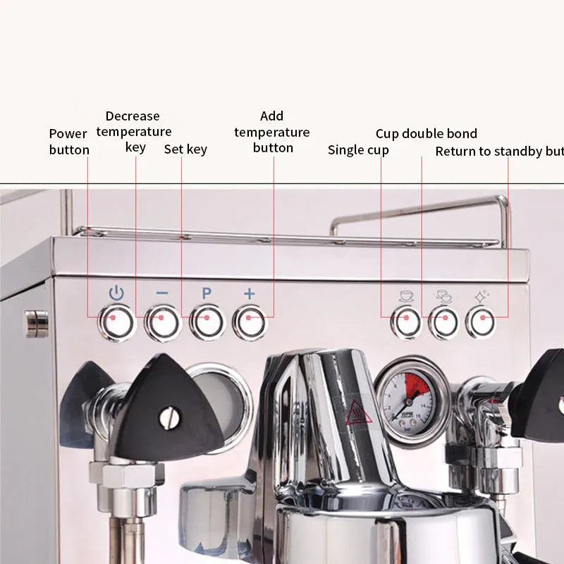 Full semi-automatic espresso machine in 310Single Coffee Maker colour with 2600W power and compact 280x430x480mm dimensions