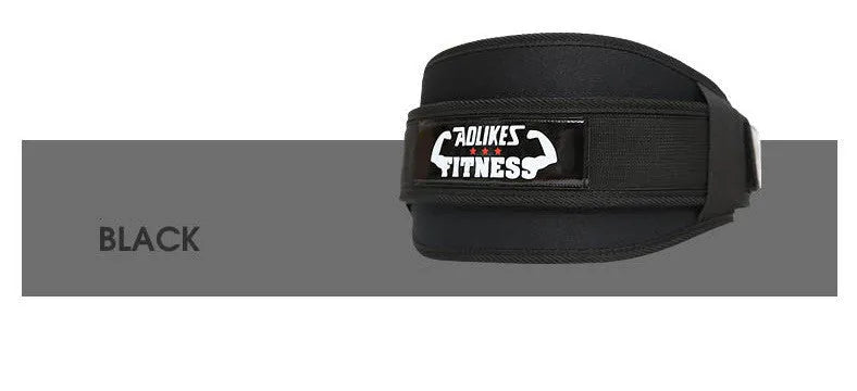 Nylon fitness weightlifting waistband for adult training in black, red or yellow colours