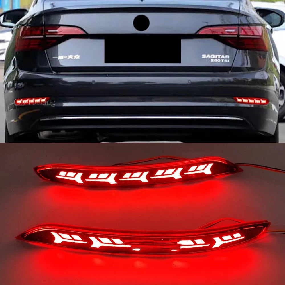 Volkswagen Sagitar rear bumper LED light with flowing water scan pattern