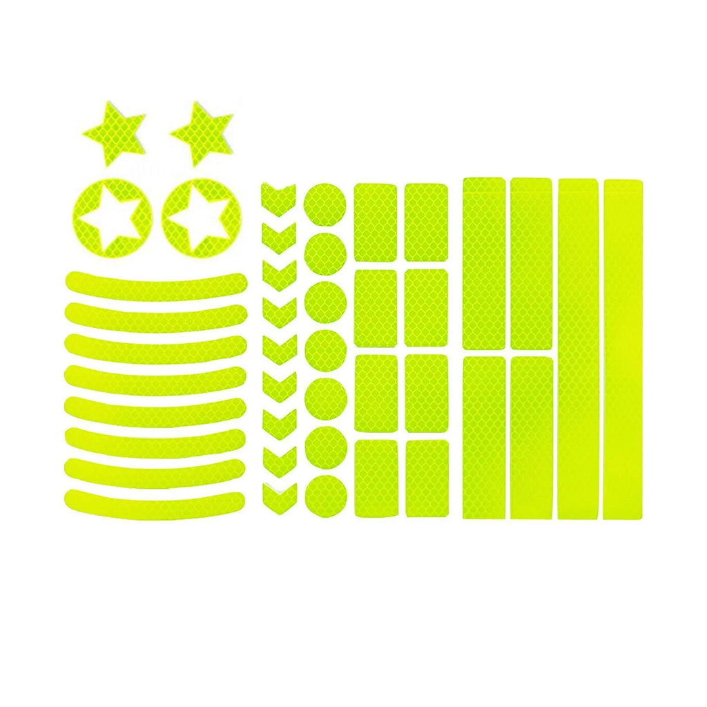 Bicycle reflective safety tape with grid pattern in four colour options measuring 11.5 by 21 centimetres