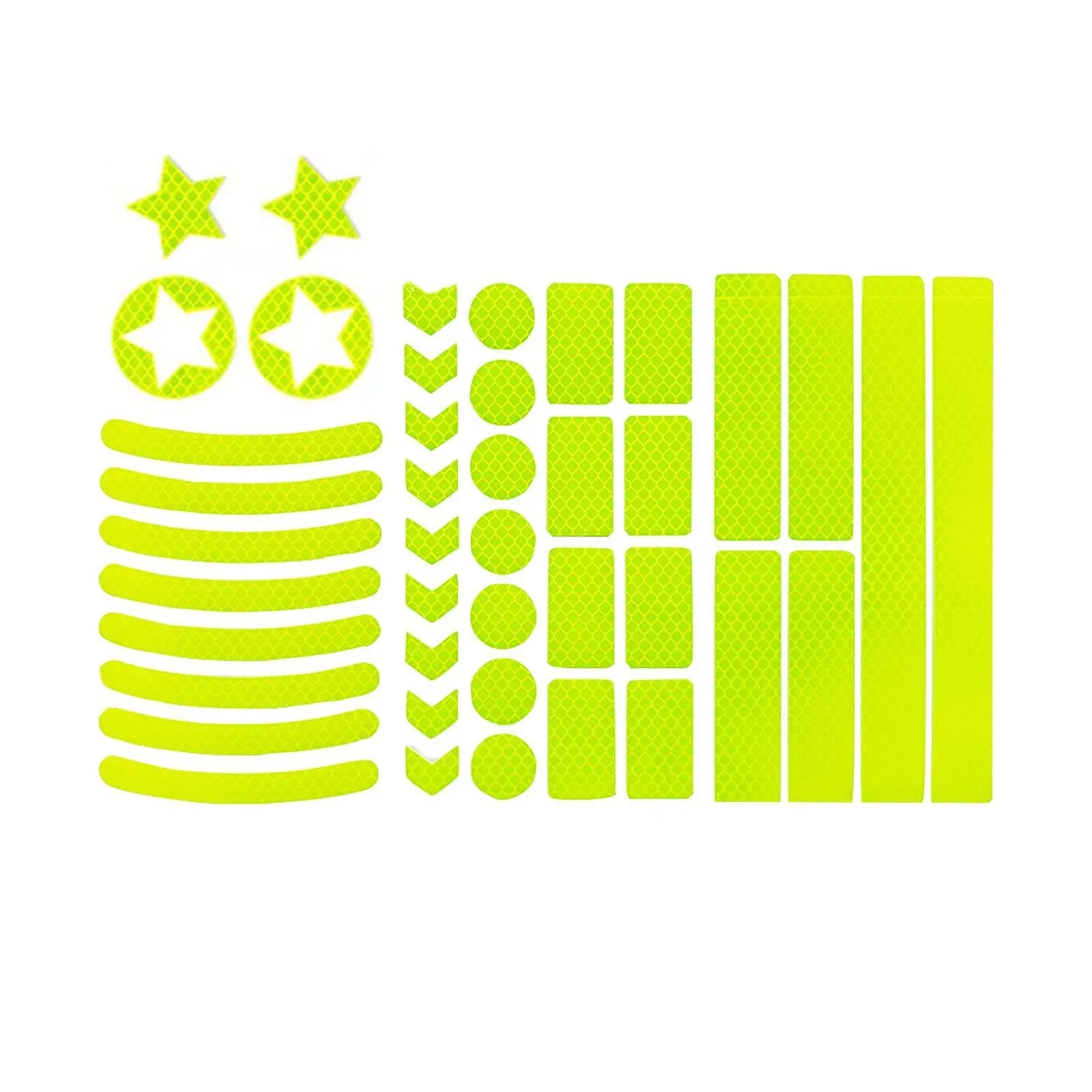 Bicycle reflective safety tape with grid pattern in four colour options measuring 11.5 by 21 centimetres