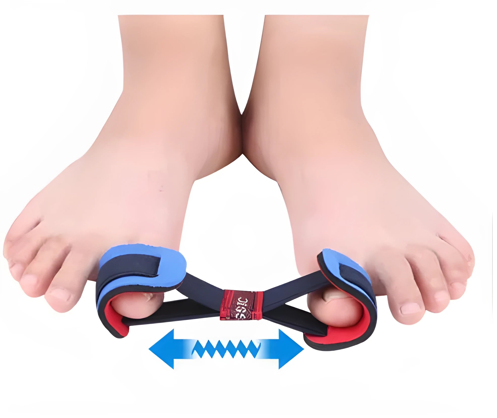 Hallux valgus rehabilitation exercise belt on a foot showing toe alignment and tension correction