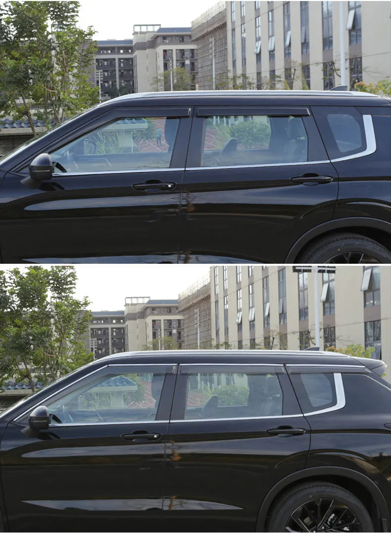 23 new Outlander window deflectors in Black Warrior and translucent finishes for rain protection
