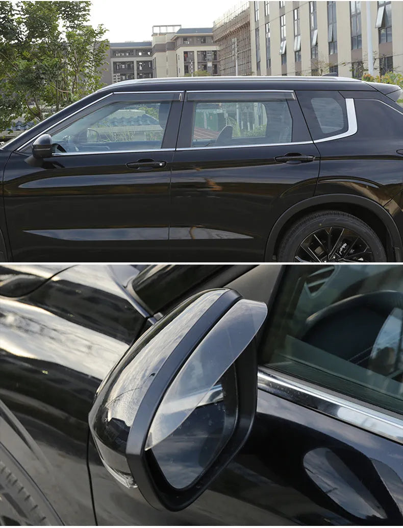 23 new Outlander window deflectors in Black Warrior and translucent finishes for rain protection