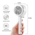 One-key self-cleaning hair brush with 3D air cushion and round-head pins, available in green, pink and white, size 20x9cm
