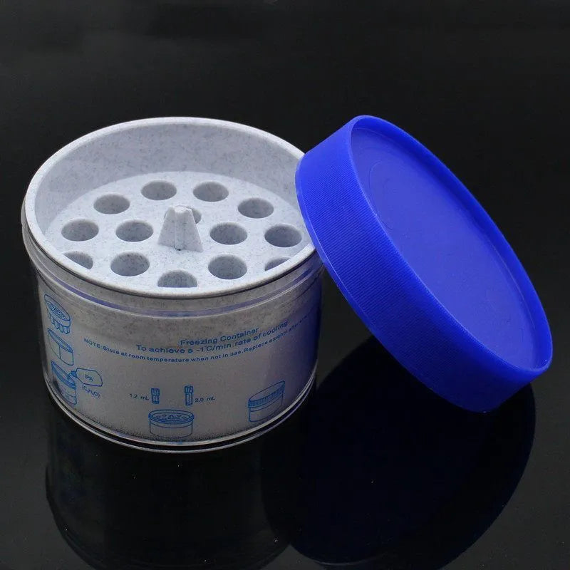 Orange and blue process cooling box with gradient freezing for freezer cell recovery