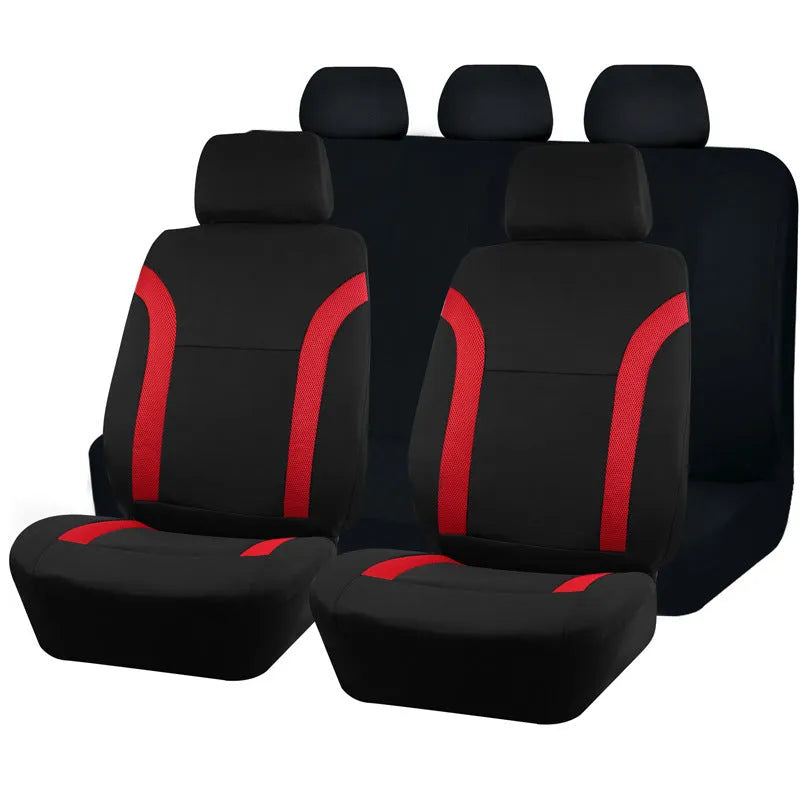 Polyester eyelet fabric universal car seat cover in a choice of colours on a car seat.