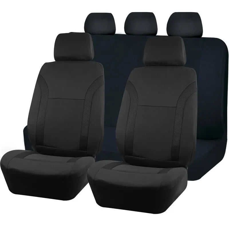 Polyester eyelet fabric universal car seat cover in a choice of colours on a car seat.