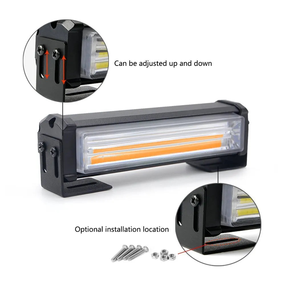 Drag Two Middle Net yellow vehicle strobe warning light with aluminium and PC housing.