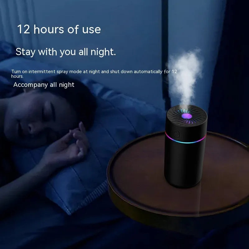 USB car humidifier unit with aromatherapy function in black and white colour options