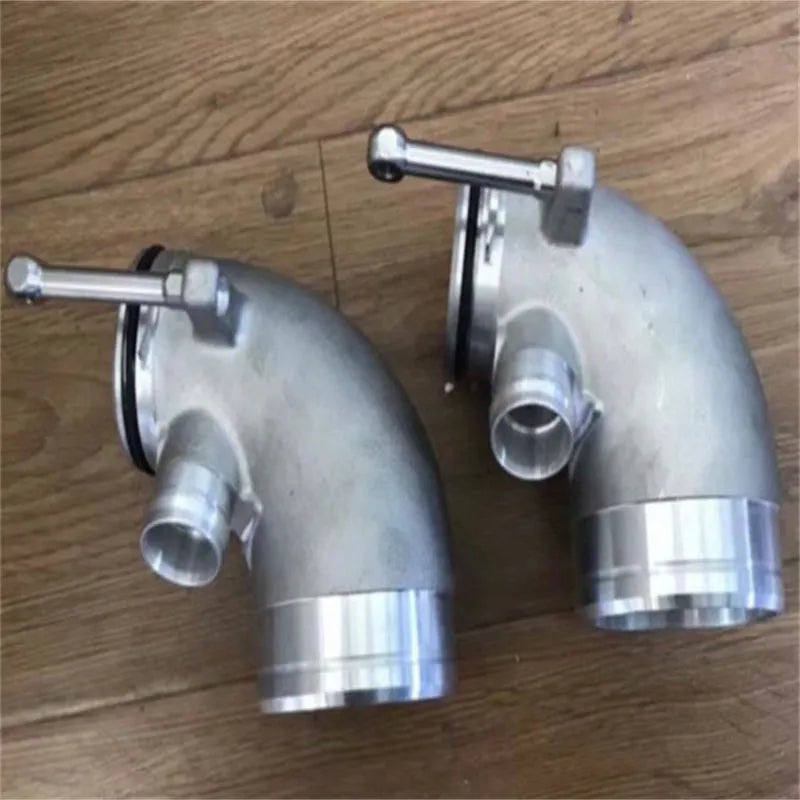 Aluminium alloy 90-degree turbo turbine elbow for modified car lateral engine positioning