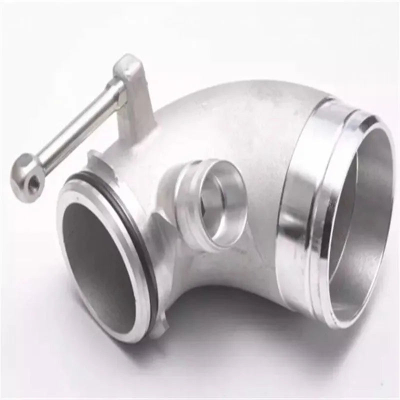 Aluminium alloy 90-degree turbo turbine elbow for modified car lateral engine positioning