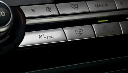 Chrome dashboard air conditioning button panel replacement set for automotive interior ventilation controls