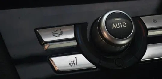 Chrome dashboard air conditioning button panel replacement set for automotive interior ventilation controls