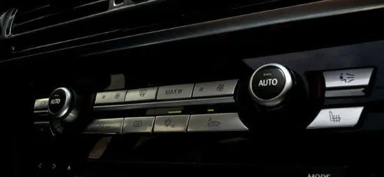 Chrome dashboard air conditioning button panel replacement set for automotive interior ventilation controls