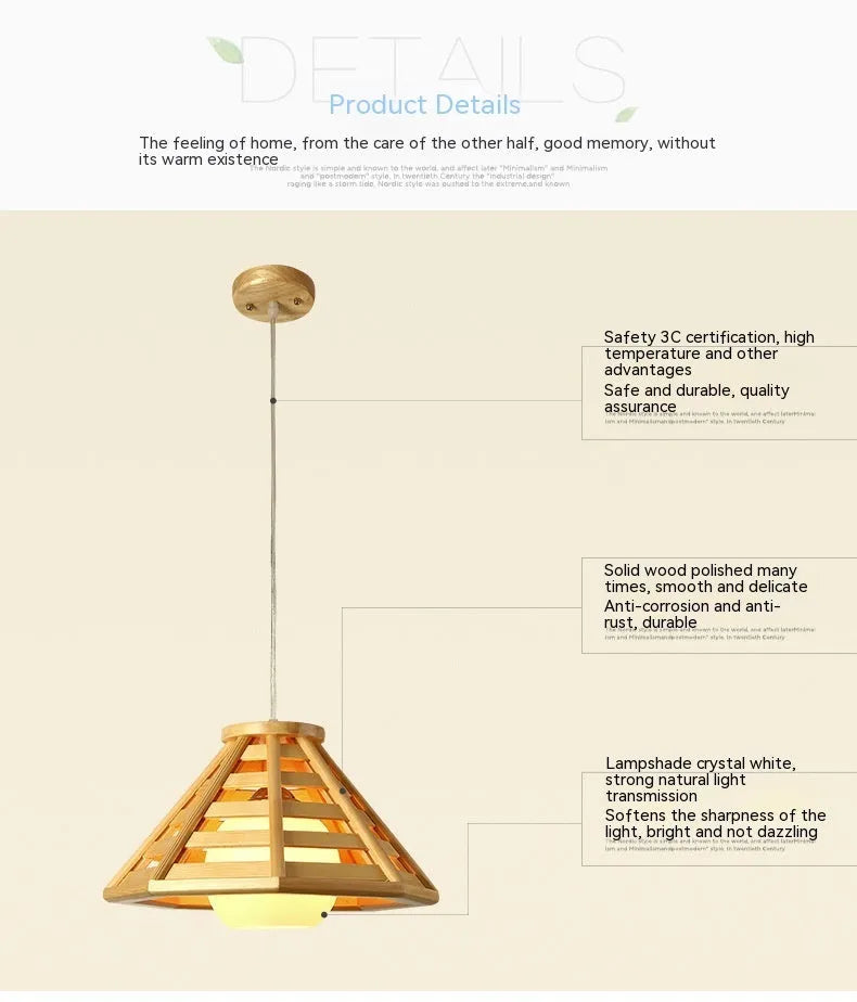 Modern minimalist bamboo woven woodcraft ceiling pendant lamp in wood colour with LED light source, 35cm or 50cm size