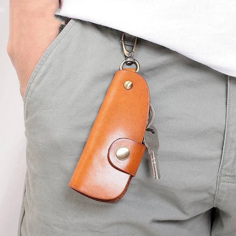 Genuine leather key storage bag for car keys in four colour options