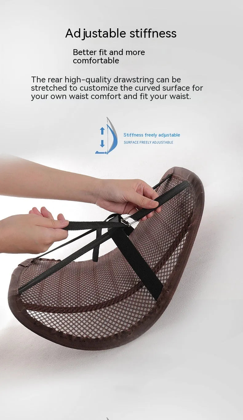 Genuine leather lumbar support cushion for car seats and office chairs in five colour options