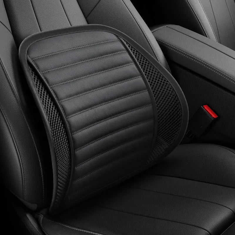 Genuine leather lumbar support cushion for car seats and office chairs in five colour options