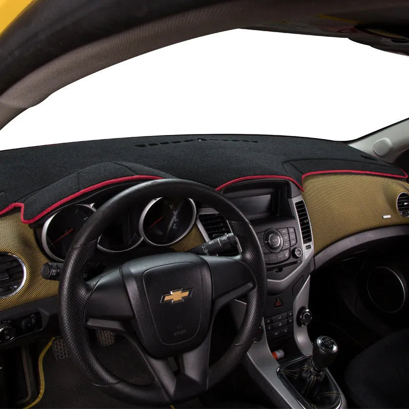 Black silicone dashboard mat for Toyota Prado with coloured edge options on instrument panel