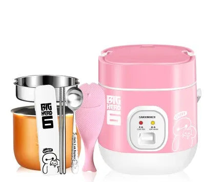 Compact round automatic rice cooker with 2L capacity for single person use