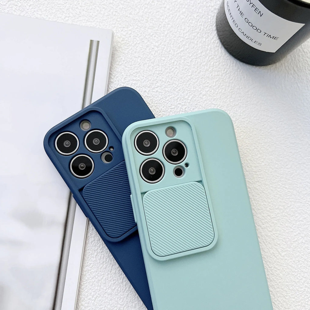 TPU phone case for iPhone in black with slim back cover and camera cutout