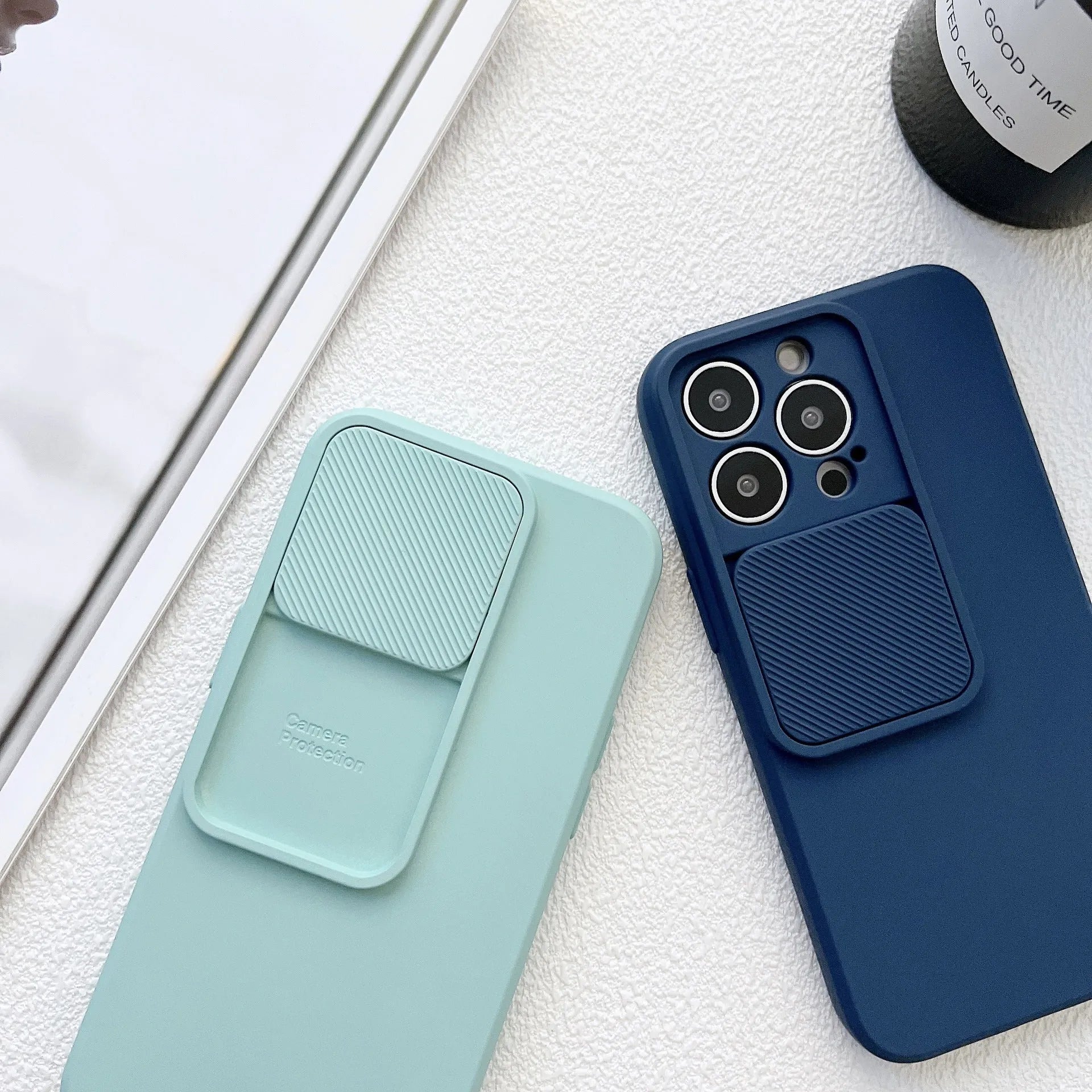TPU phone case for iPhone in black with slim back cover and camera cutout