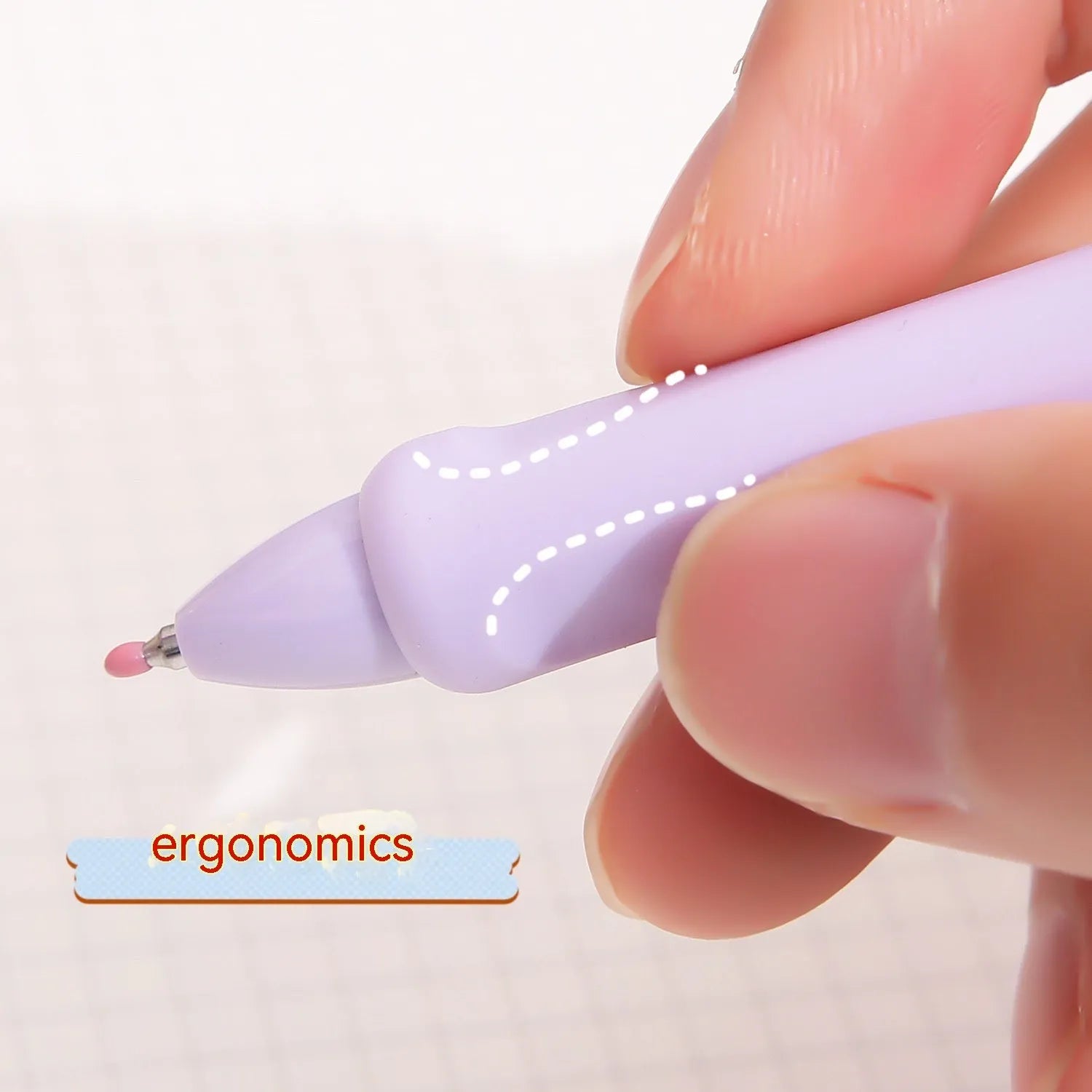 Macaron colour press gel pen with 0.5mm tip showing three refill options: smoked brown, smoked powder, smoked white