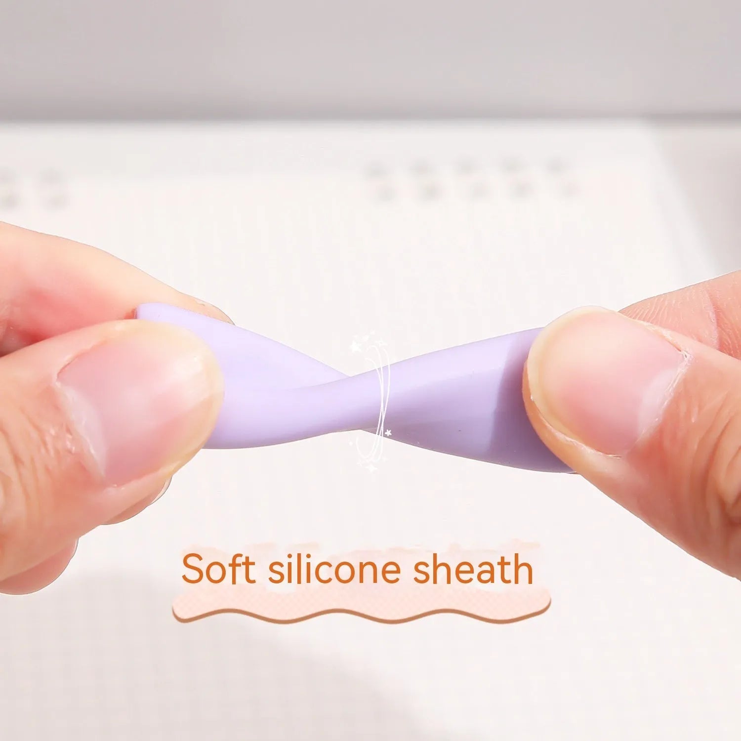 Macaron colour press gel pen with 0.5mm tip showing three refill options: smoked brown, smoked powder, smoked white