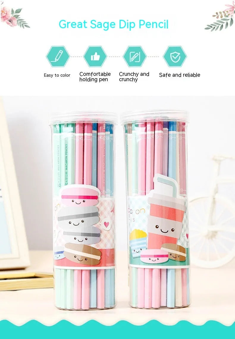 Basswood thermal transfer pencil with six-angle design in pack of 50 HB pencils