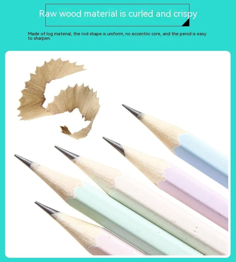 Basswood thermal transfer pencil with six-angle design in pack of 50 HB pencils