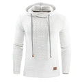 Men's hooded sweatshirt in a cotton-polyester blend shown in one of nine available colours.