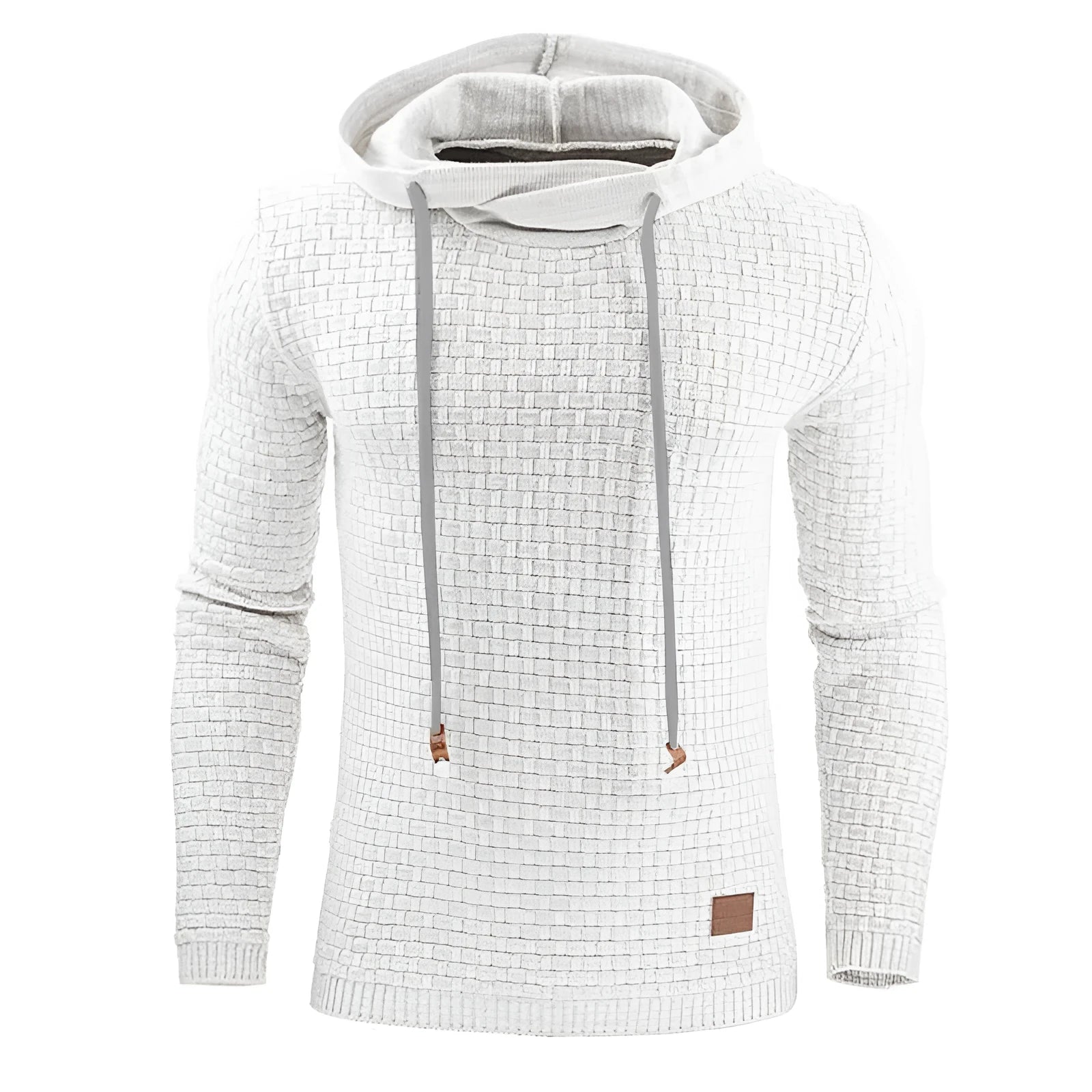 Men's hooded sweatshirt in a cotton-polyester blend shown in one of nine available colours.