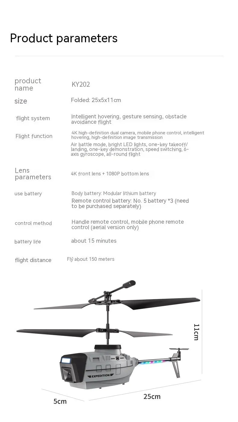 Heifeng reconnaissance UAV helicopter drone with obstacle avoidance features and remote control