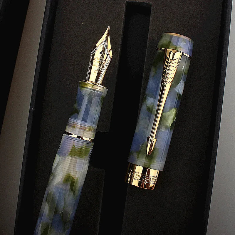 Deep bath green metal ballpoint pen with three interchangeable nib tips: 0.5mm, 0.7mm and 1.0mm