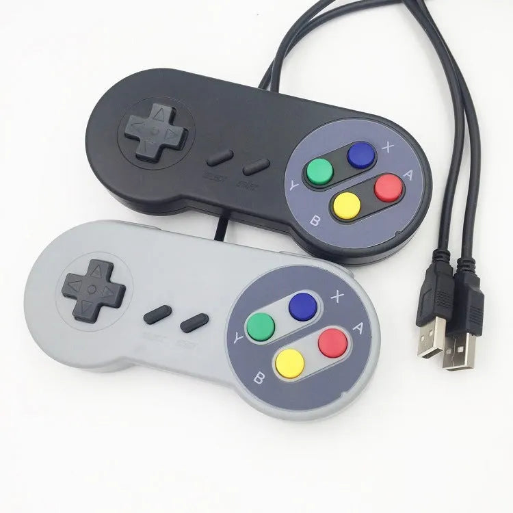 Black PC USB game controller with 1.5m cable and ABS construction
