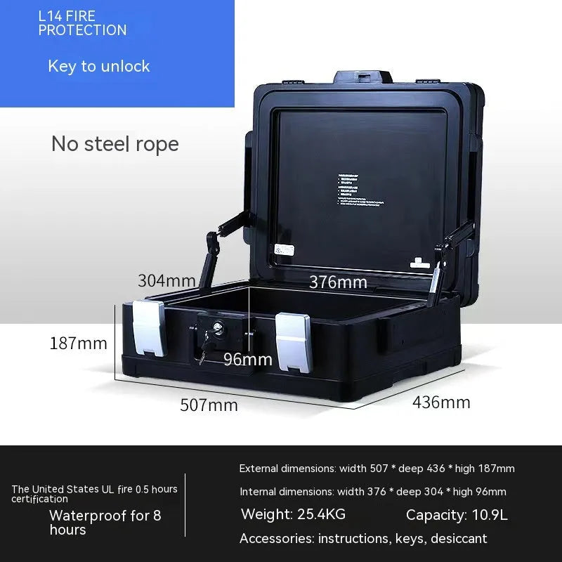 Small portable zinc alloy safe box with 3-digit combination dial and key
