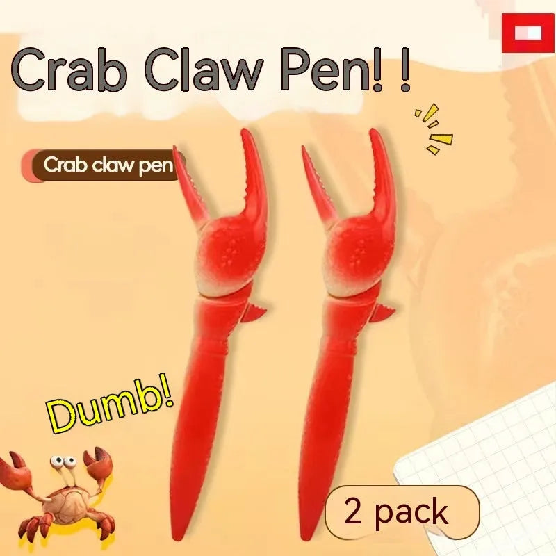 Pressing crab clip ballpoint pen with playable claw mechanism