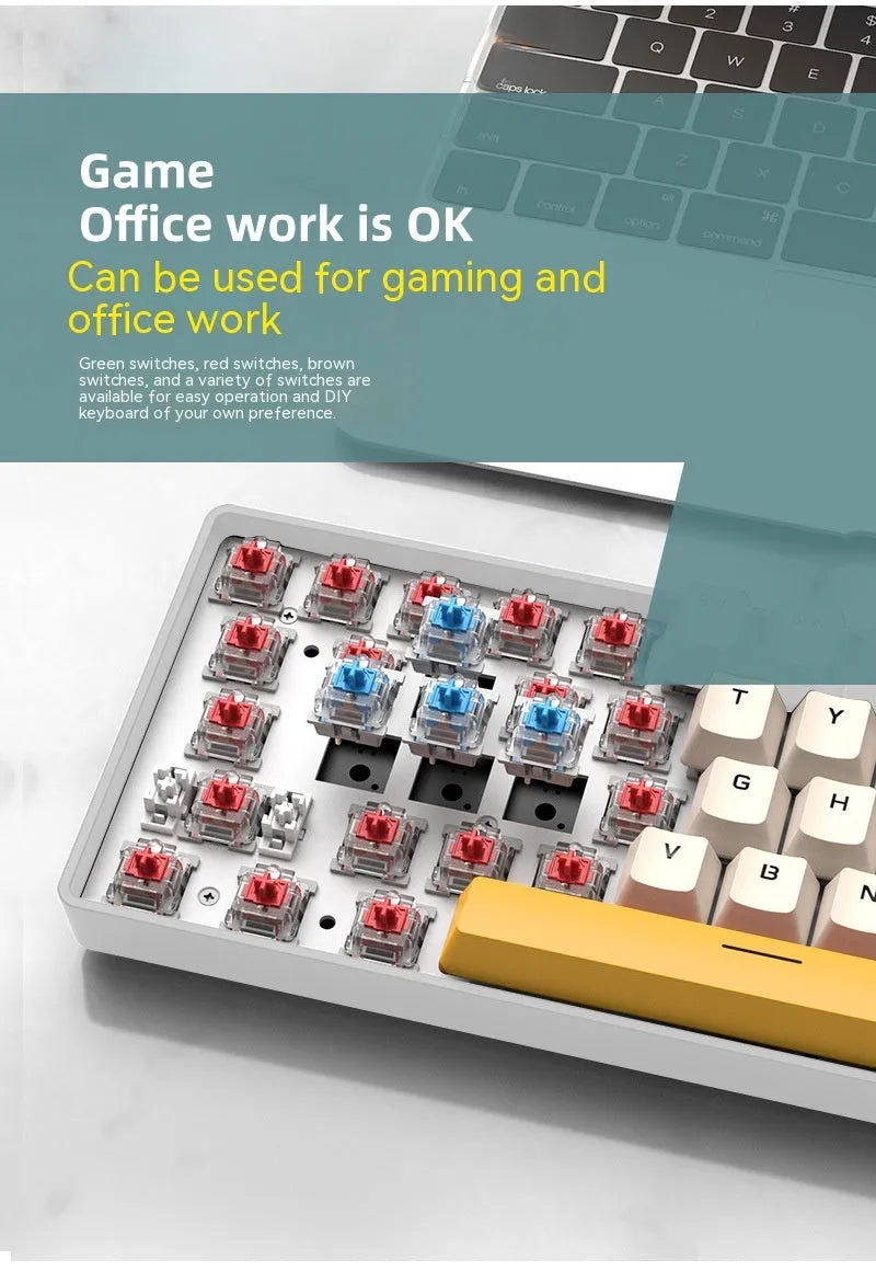 RGB light-emitting portable keypad with black and yellow colour scheme on white background