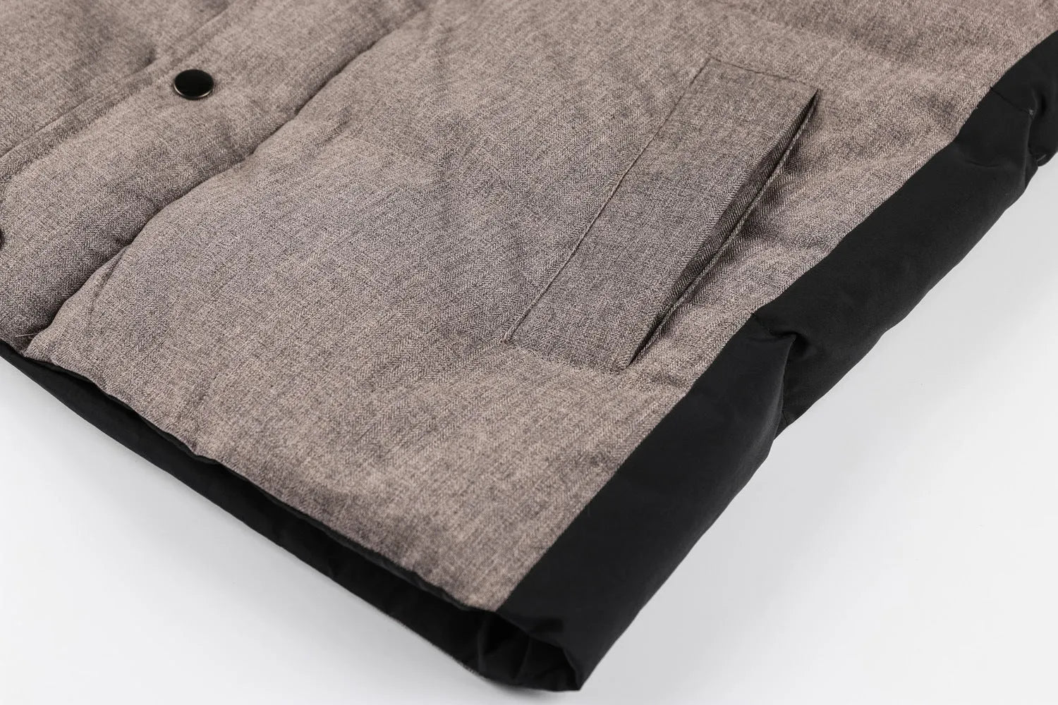Men's grey cardigan jacket with cotton filling, zip front, loose fit, plain polyester fabric, hit colour design, Asian sizing