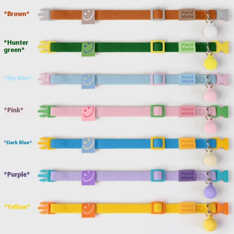 Small dog elastic decoration collar in seven colour options with monochrome pattern