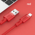 Type-C charging cable with straight connectors in five colour options