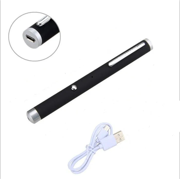 Three 5mW green laser pointer pens in black, camouflage and white finishes with high hardness body