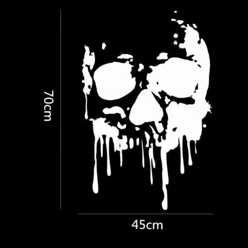 Skull bumper sticker 70x45cm PVC car window glass animal decal black white