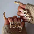 Leopard print butterfly nail art stickers plastic decorative pieces WM296 colour ladies manicure