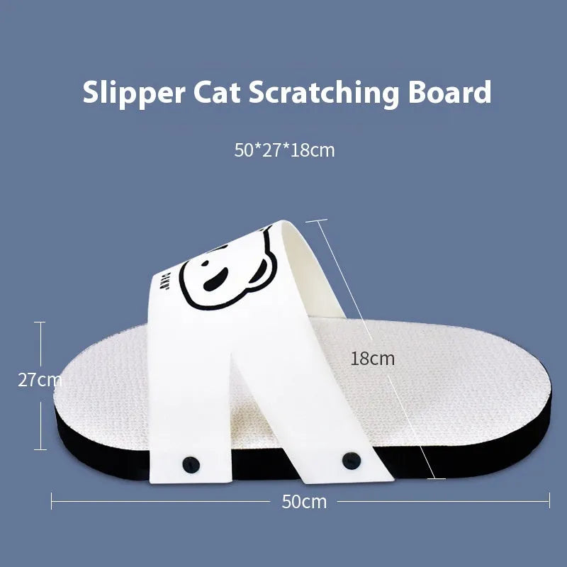 White corrugated paper cat scratch board in slipper style shape